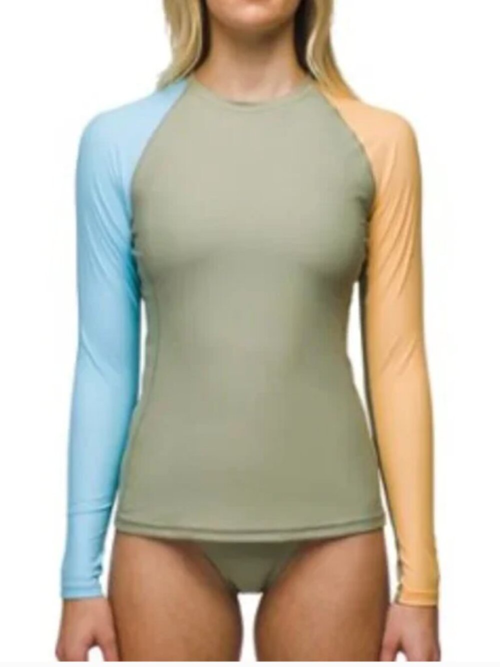 prAna Baja Bound Long Sleeve Rashguard Sweet Agave Colorblock Small